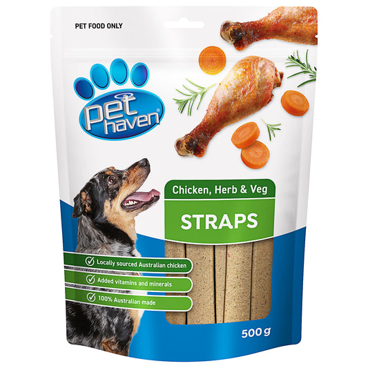 Pet Haven Straps with Chicken, Herbs & Veg 500g