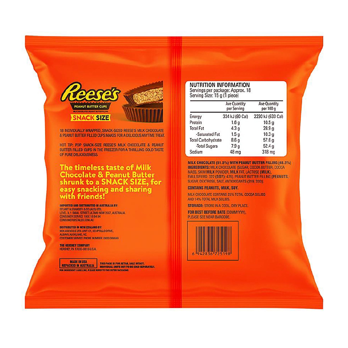 Reeses Peanut Butter Cups Snack Size 280g