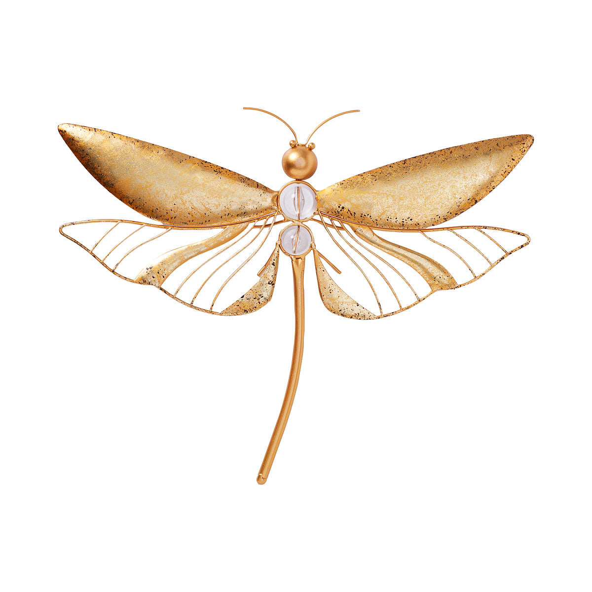 Metal Gold Dragonfly Wall Art 46x37cm