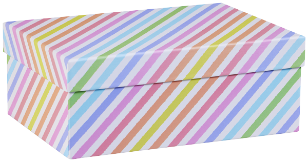 Gift Box Pastel Rainbow Rectangle 29x21x11cm