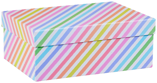 Gift Box Pastel Rainbow Rectangle 29x21x11cm