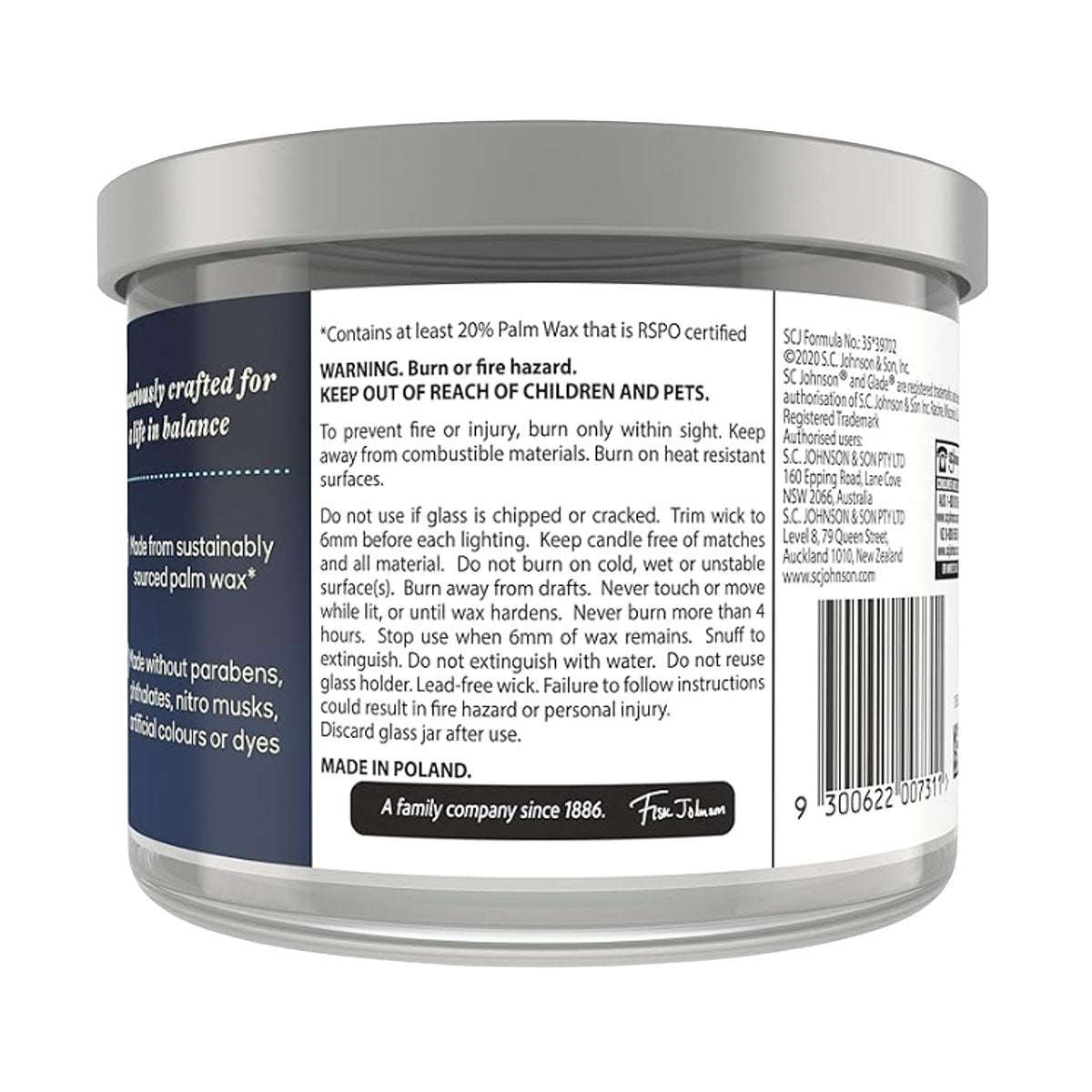 Glade Aroma Candle Bergamont + Lemon 260g