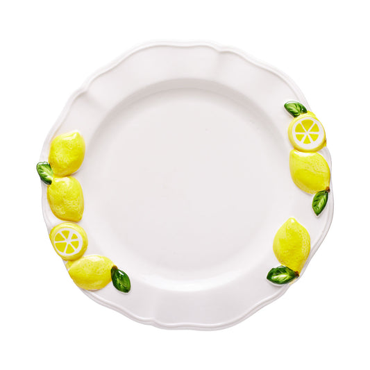 Painted Lemons Embossed Plate