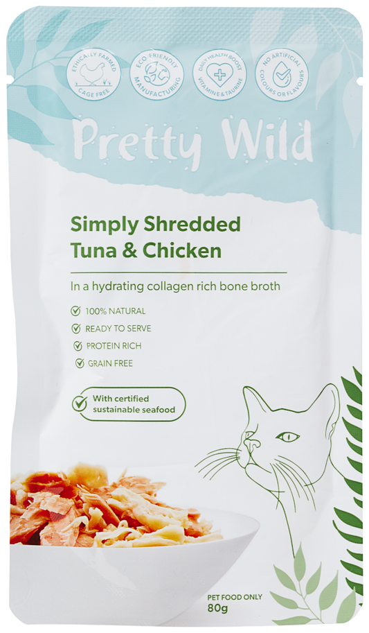 Pretty Wild Shreds Tuna & Chicken 80g