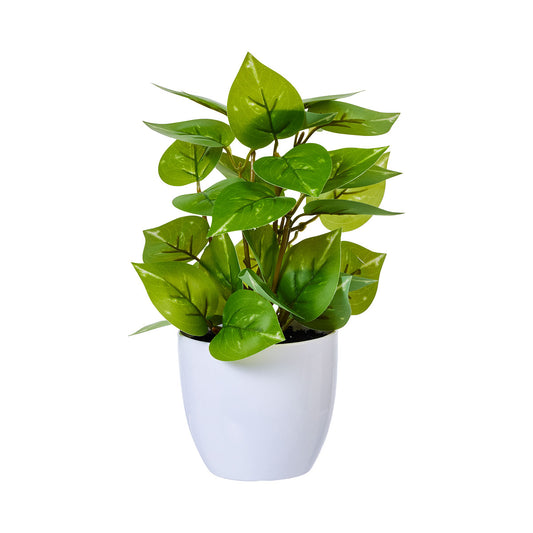 Faux Greenery In White Pot