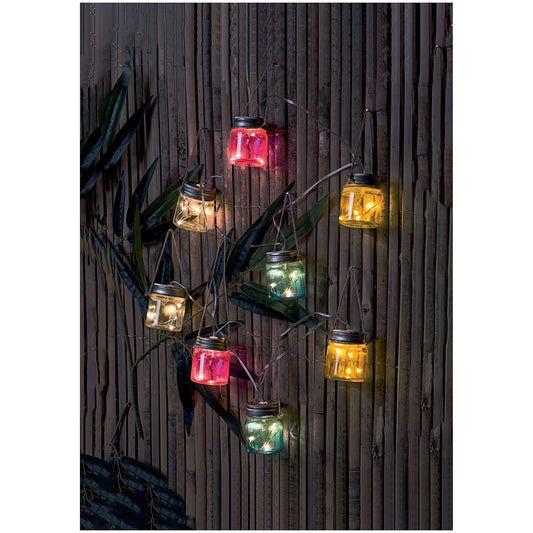 Solar Powered Mason Jar String Lights 8pce