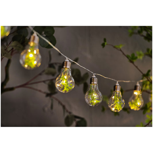 Solar Bulb String Light with Floral Insert 10pk