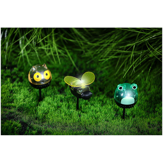 Solar Bumble Bee/Owl/Frog Light Stake 32cm