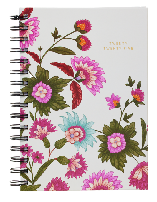 2025 Diary A5 Day View Pink Floral