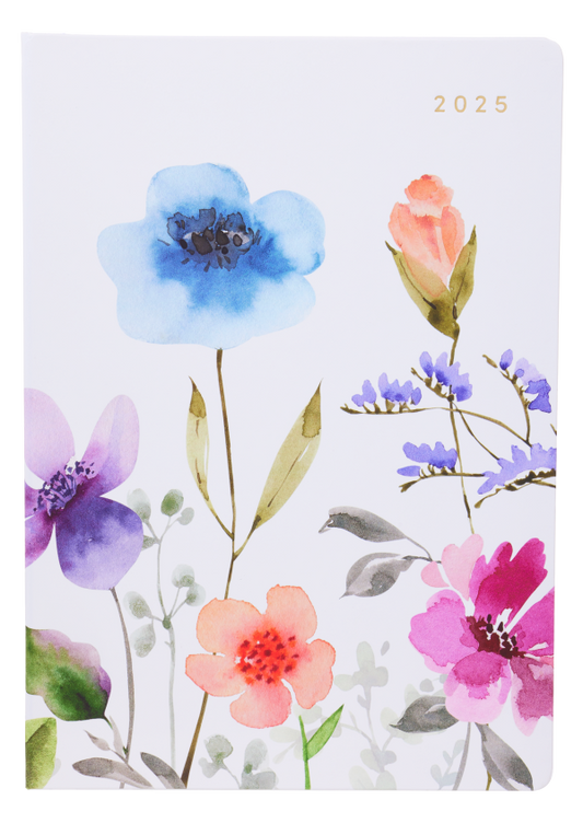 2025 Diary A4 Week to View Watercolour Floral