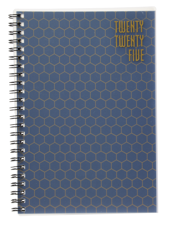 2025 Diary A5 Week to View Navy Honeycomb