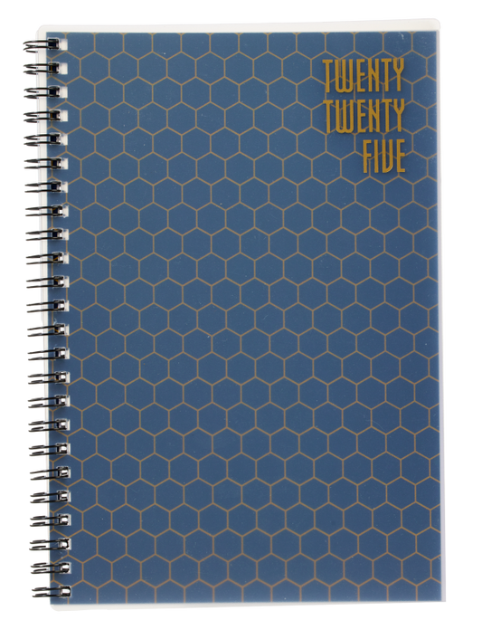 2025 Diary A5 Week to View Navy Honeycomb