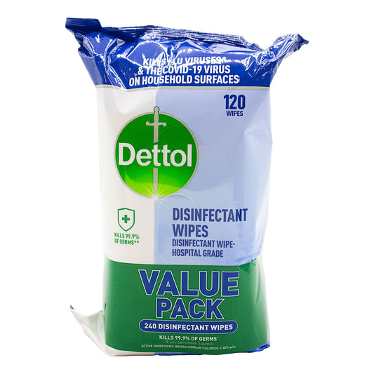 Dettol Disinfectant Wipes 2x120pk