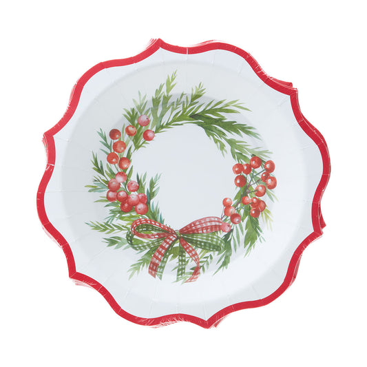 Christmas Paper Plate Wave Edge 10pk