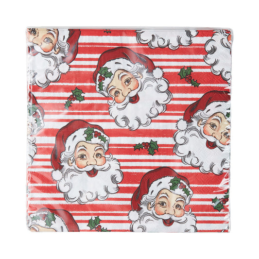 Christmas Lunch Napkin Santa/Stripe 20pk