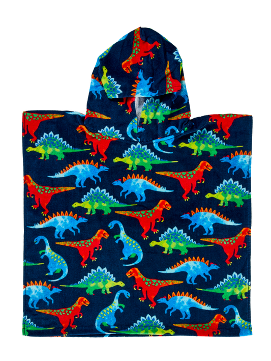 Kids' Hood Beach Towel Dino 60x120cm