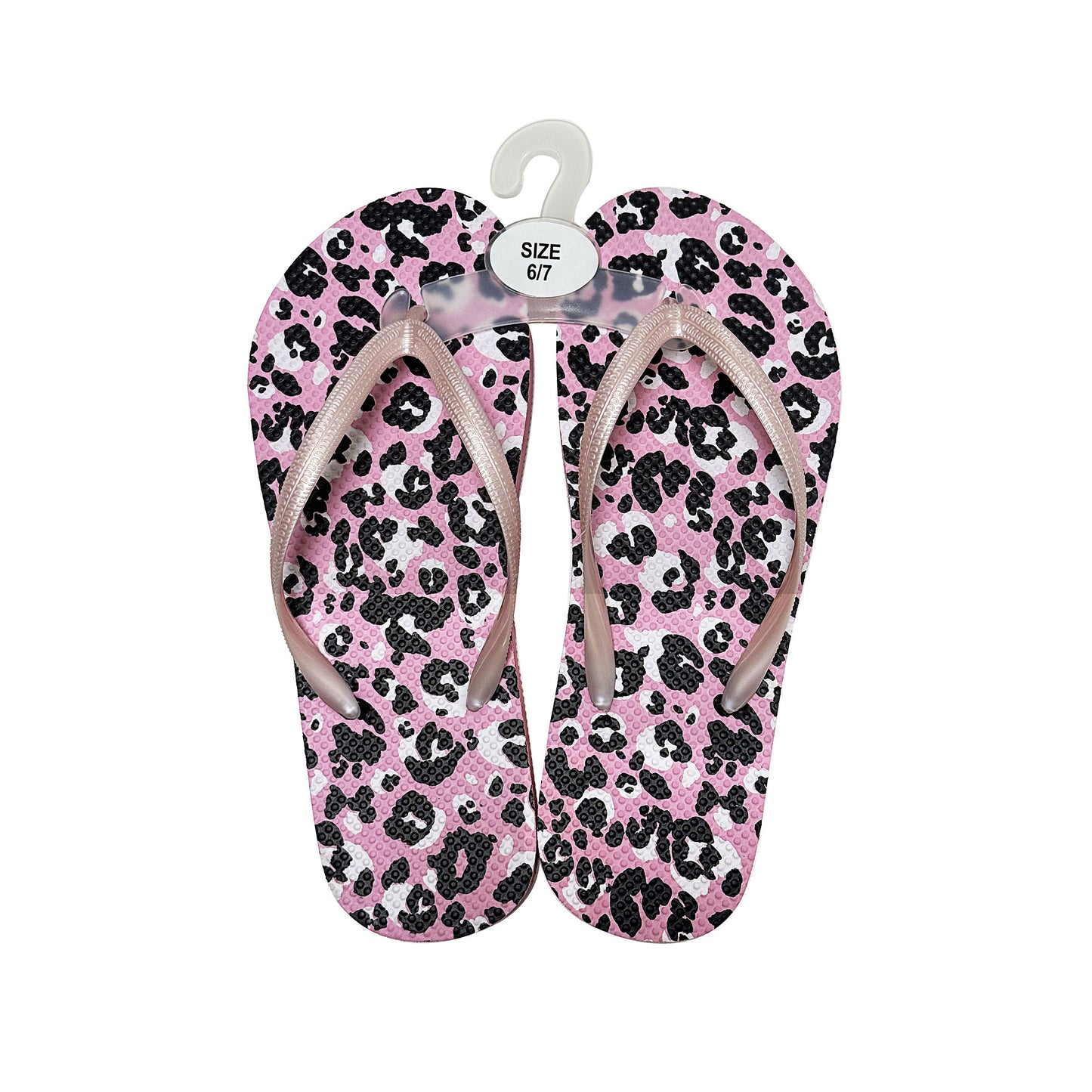 Women's Thongs Pink Leopard