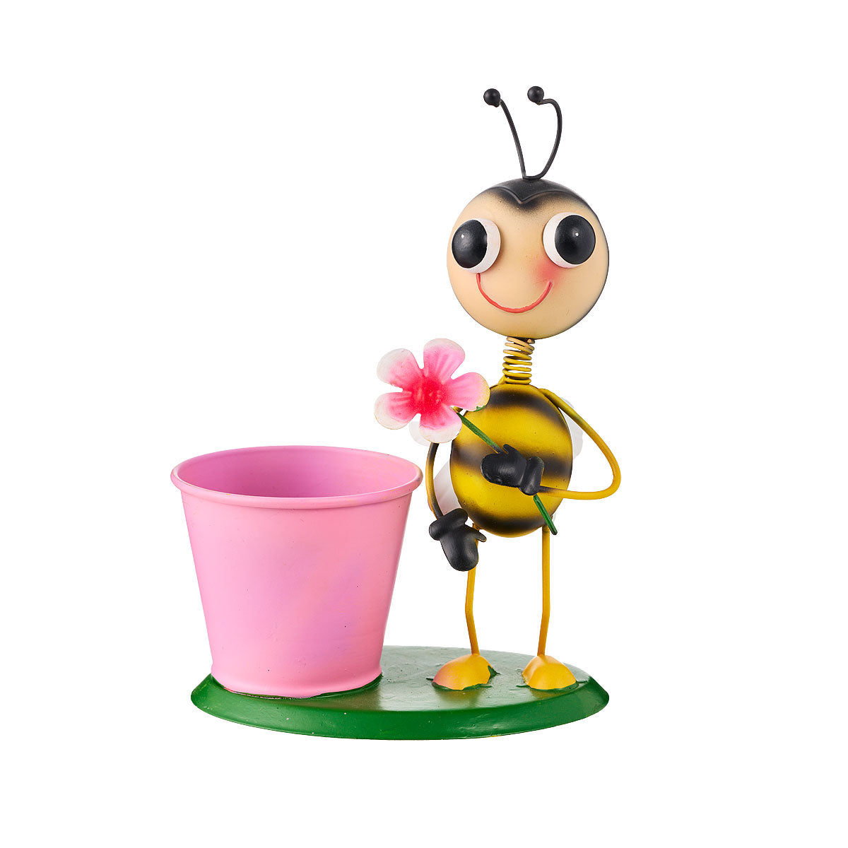 Metal Bobble Statue Gnome/Ladybug