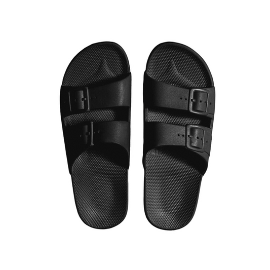 Women's Twin Strap Slides Black