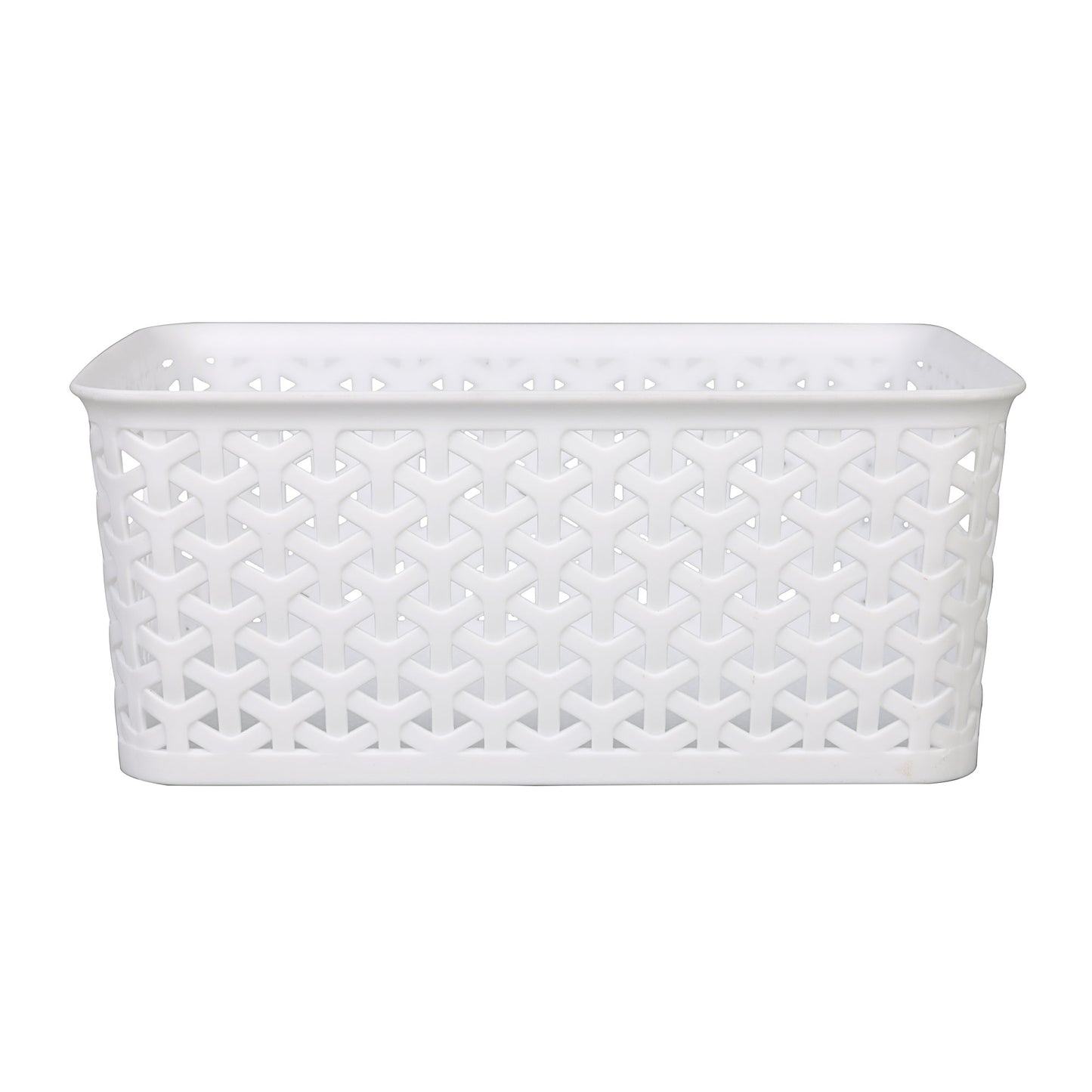 Y Weave Storage Basket White Small