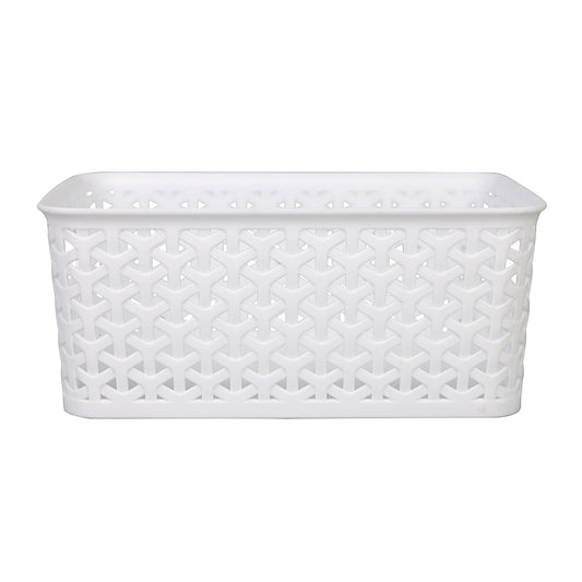 Y Weave Storage Basket White Small