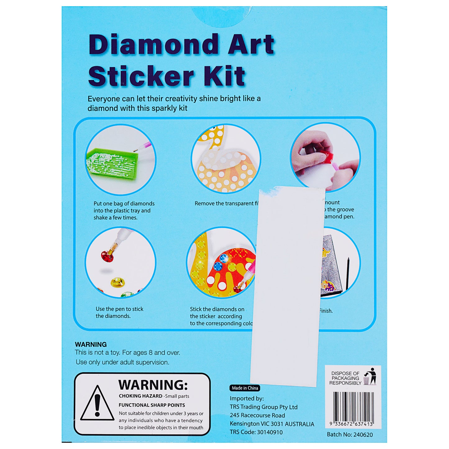 Diamond Painting Kit Dinosaur 12pc