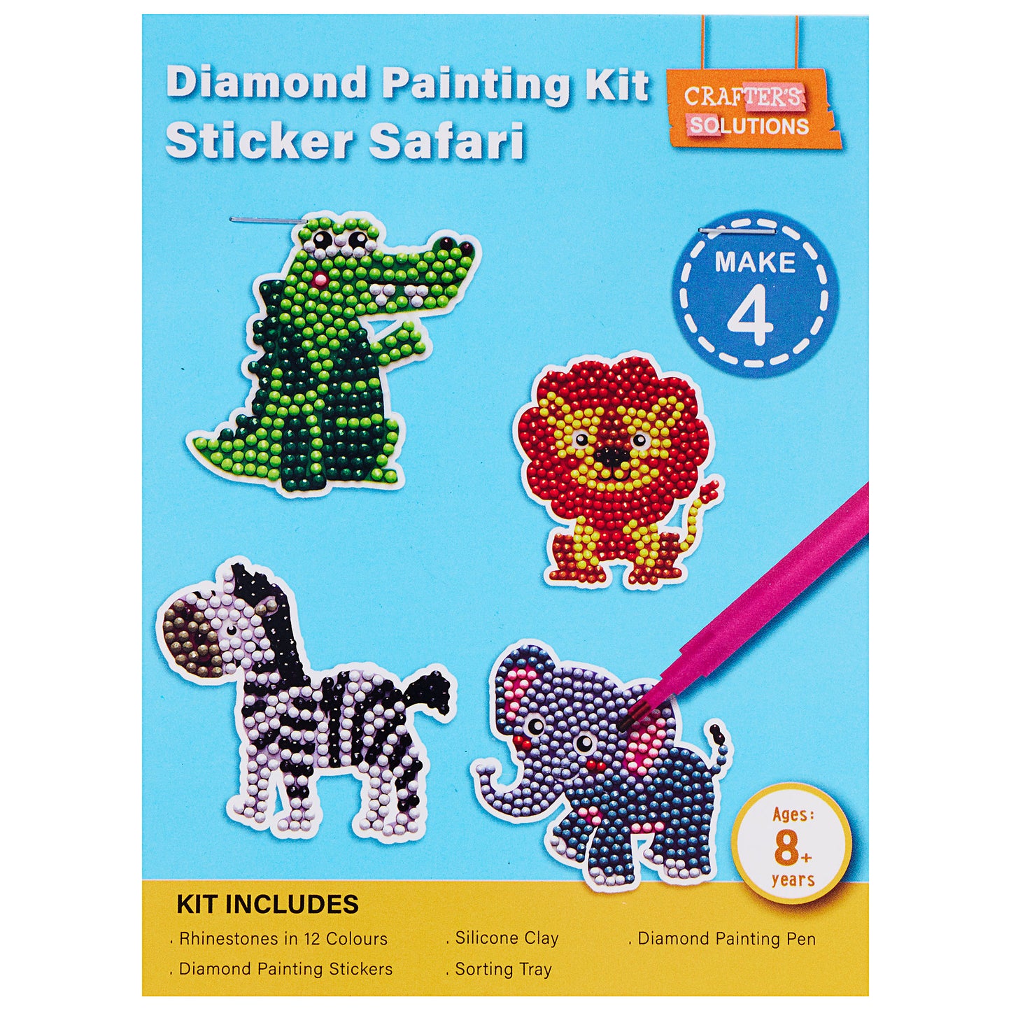 Diamond Painting Sticker Safari 4pc