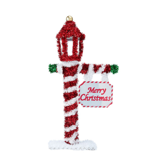 Christmas Lamp Post Tinsel Decoration