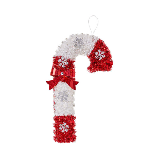 Christmas Candy Cane Tinsel Decoration