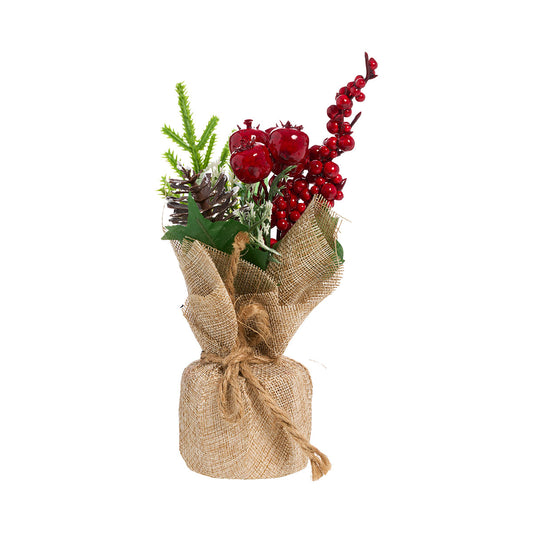 Christmas Florals In Hessian Bag Small