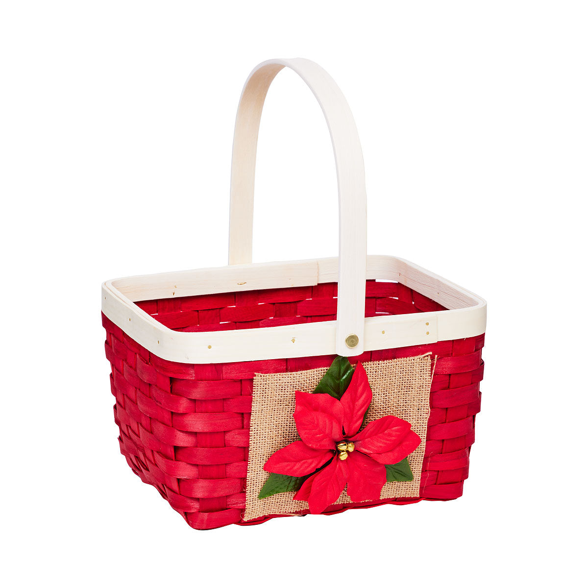 Christmas Poinsettia Basket Large