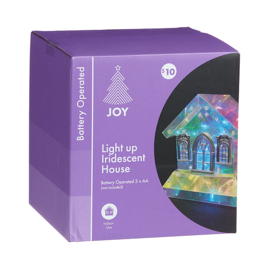 Christmas Battery-Operated Light-Up Iridescent House