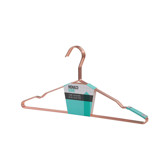 Wire Hangers Rose Gold 5pk