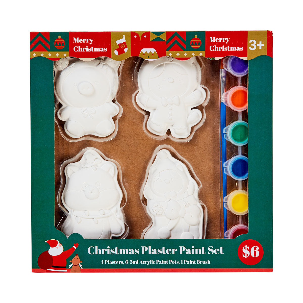 Christmas 4pc Plaster Paint Set Assorted