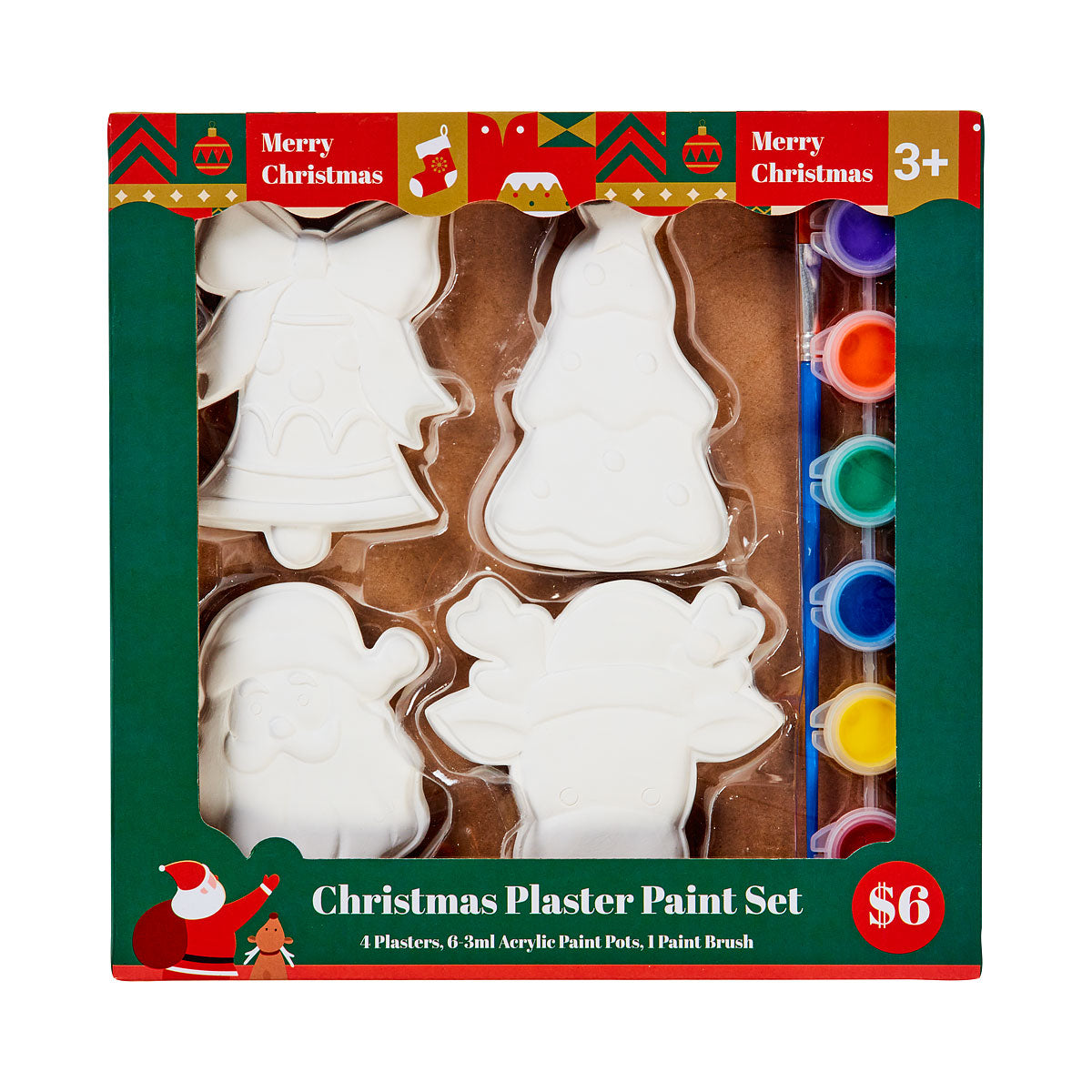 Christmas 4pc Plaster Paint Set Assorted