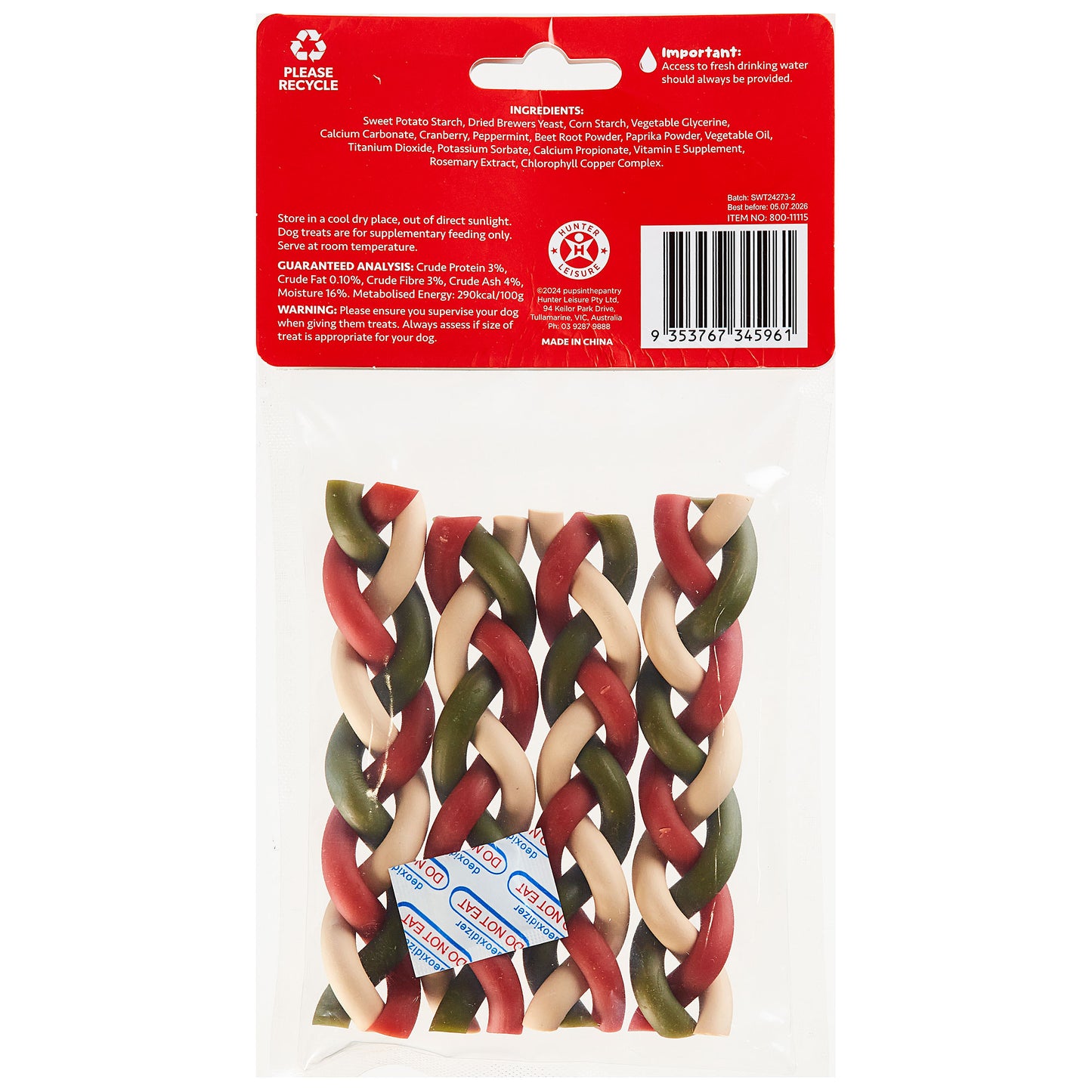 Christmas Pups In The Pantry Braid Treats 4pk