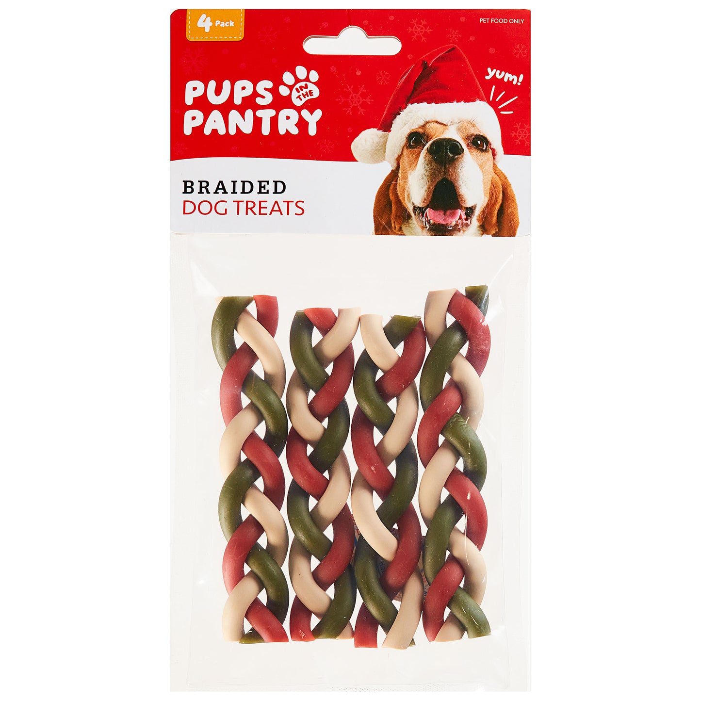 Christmas Pups In The Pantry Braid Treats 4pk