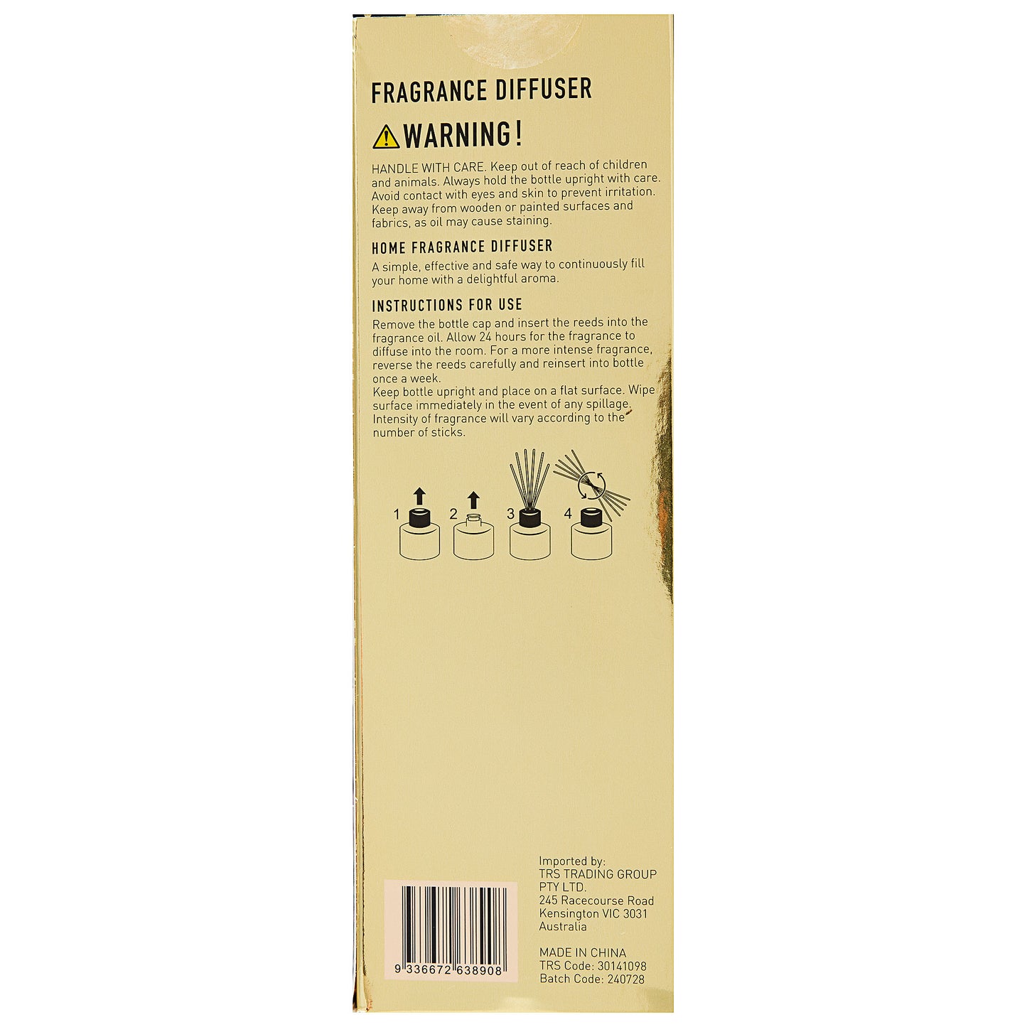 Christmas Reed Diffuser Luxe Metallic Gold/Silver 90mL