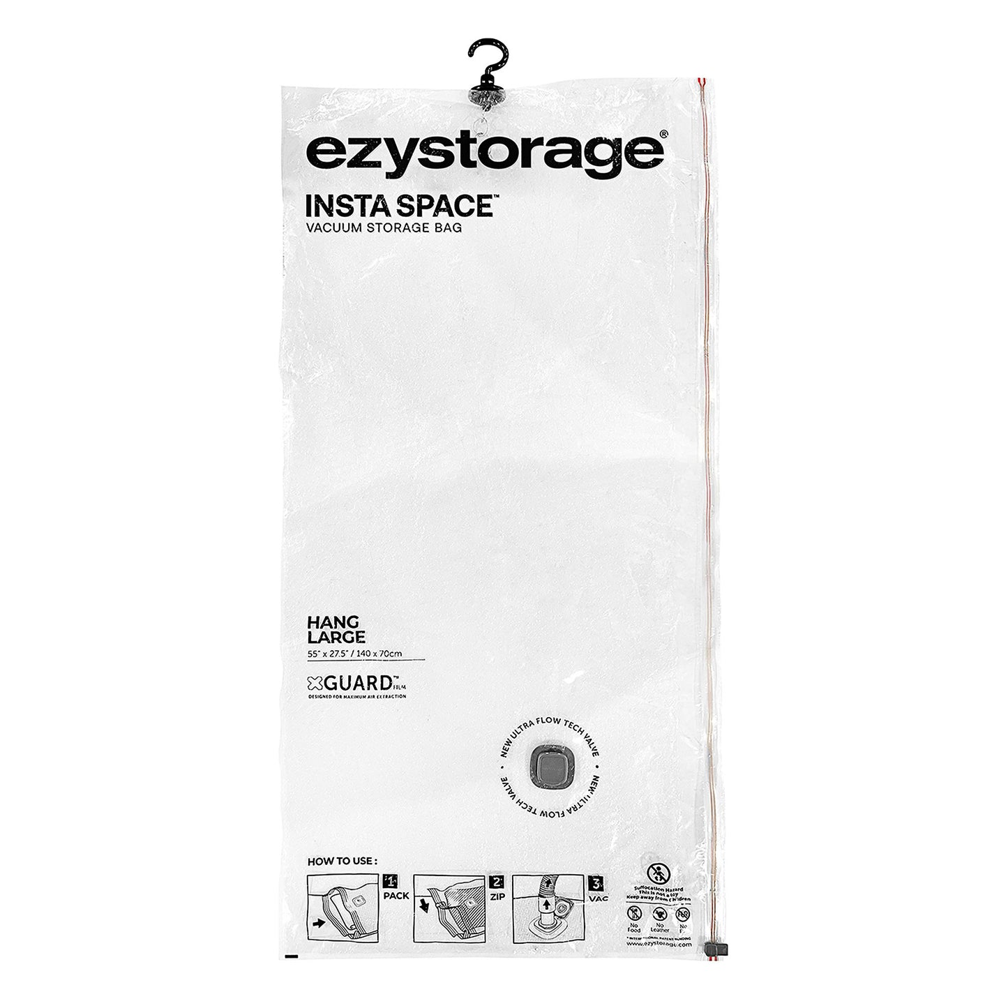 2pc Ezy Storage Hanging Space-Saver Medium/Large