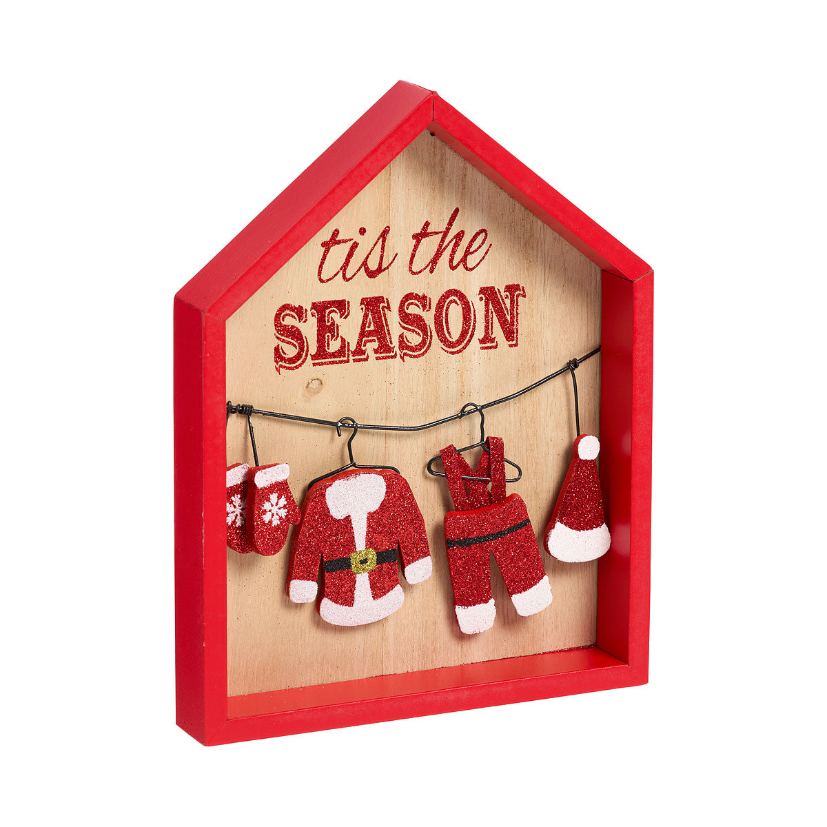 Christmas Clothes Line Tabletop Plaque Assorted