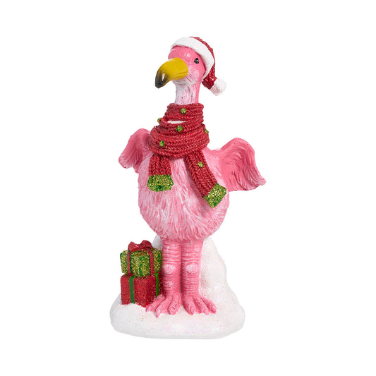 Christmas Flamingos Figurine Assorted