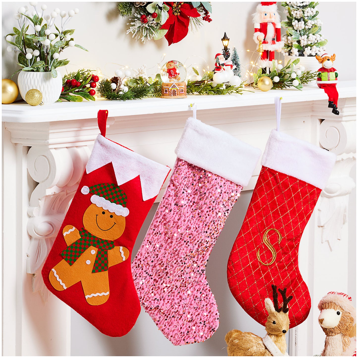 Christmas Monogram Stocking Assorted