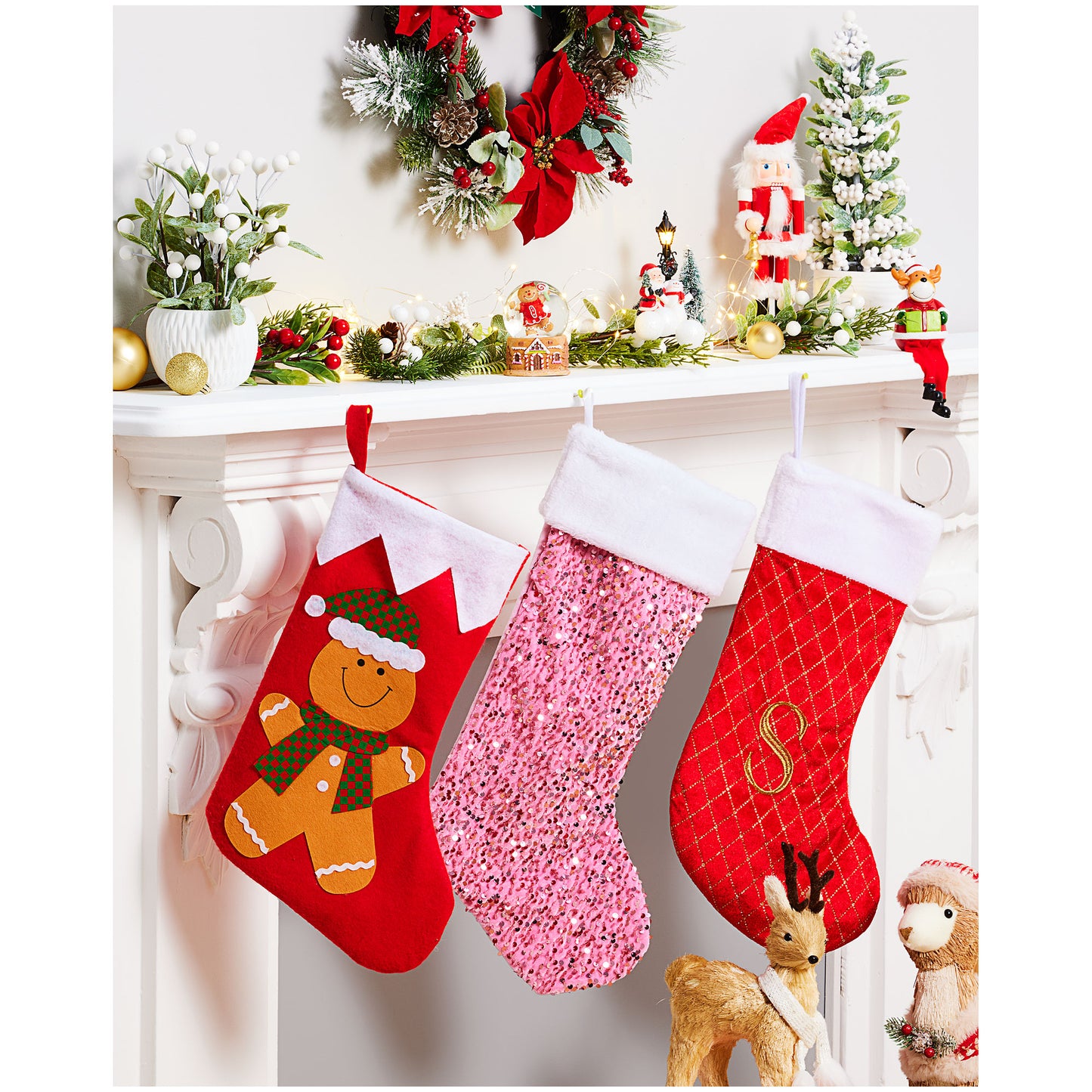 Christmas Monogram Stocking Assorted