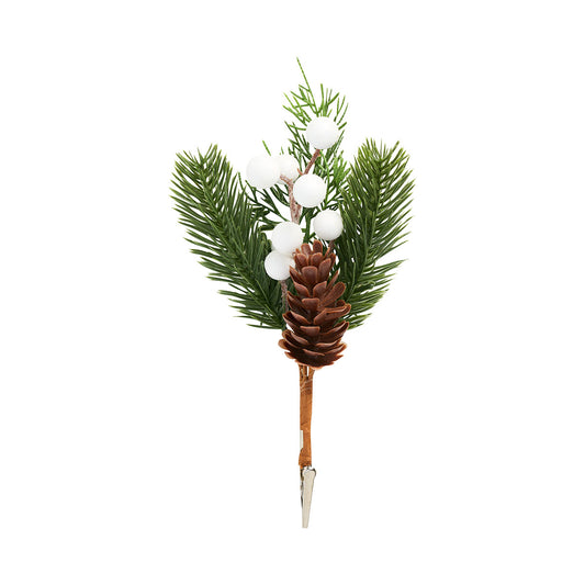 Christmas Clip Artificial Berries With Pine Cone