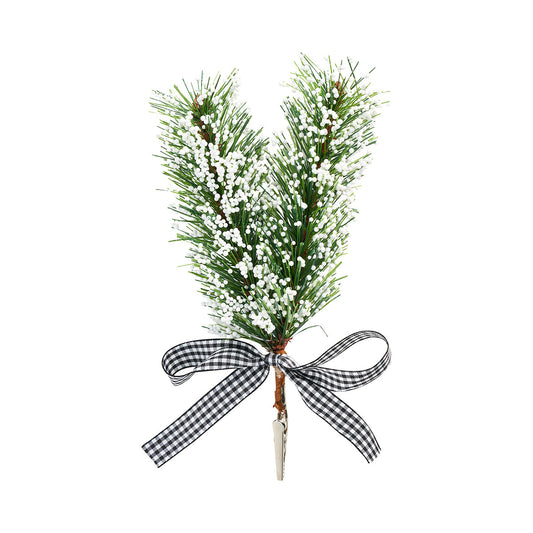 Christmas Clip Artifical Flocked Pine