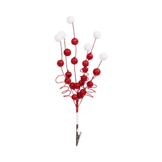 Christmas Clip Candy Balls Red/White