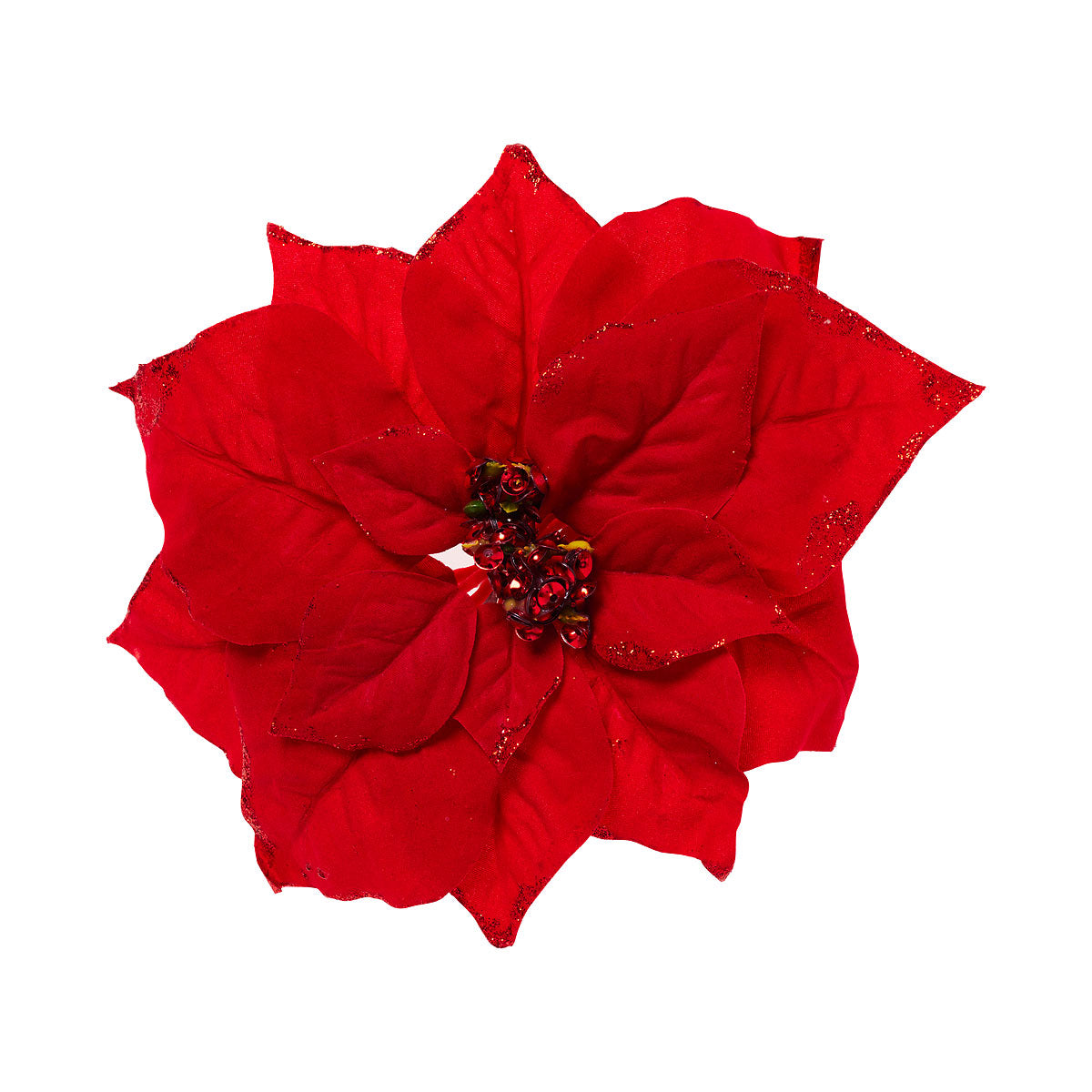 Christmas Clip Poinsettia Large Assorted