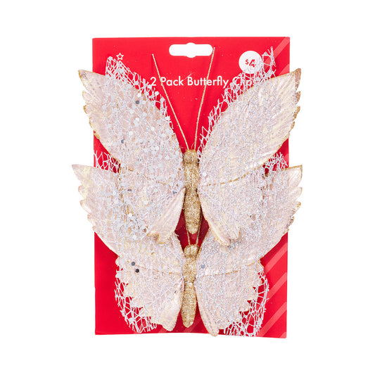 Christmas Clips Butterflies 2pk