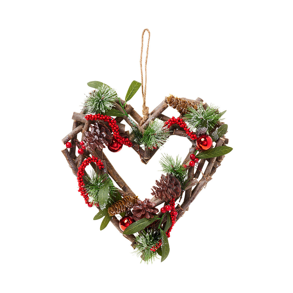 Christmas Wooden Heart-Shaped Wreath