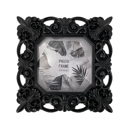 Ornate Square Frame Black 4x4"